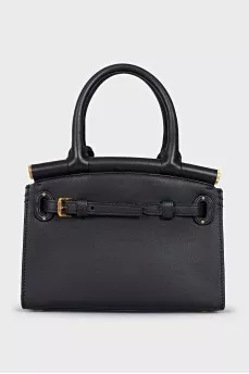 Leather bag with carabiner clasp