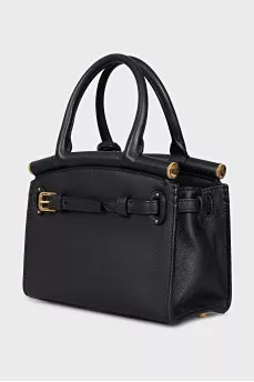 Leather bag with carabiner clasp