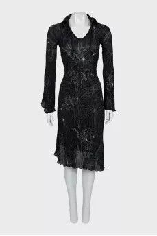 Bodycon dress with asymmetrical hem