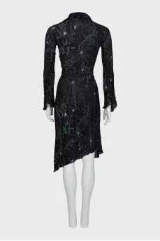 Bodycon dress with asymmetrical hem