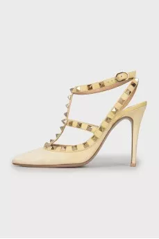 Rockstud suede slingbacks