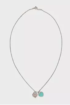 Heart shaped enamel pendant