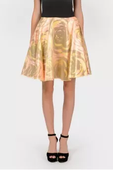 Rose gold silk skirt
