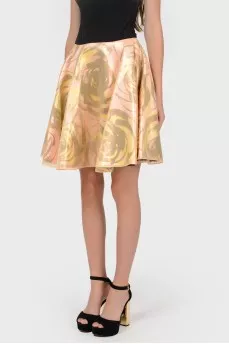 Rose gold silk skirt