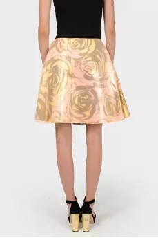 Rose gold silk skirt