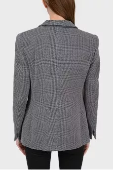 Wool gray plaid jacket