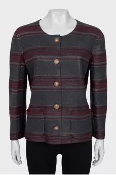 Cashmere collarless jacket