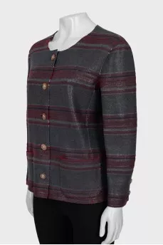 Cashmere collarless jacket