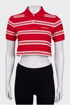 Cropped striped t-shirt