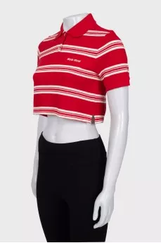 Cropped striped t-shirt