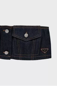 Denim top with logo