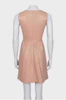Leather dress with lace inserts