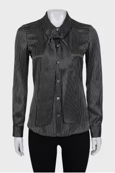 Black striped silk shirt