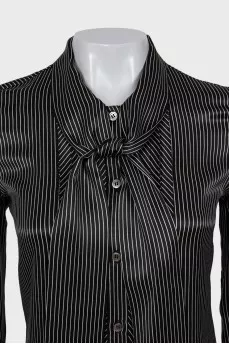 Black striped silk shirt