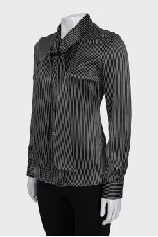 Black striped silk shirt