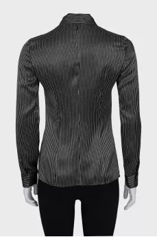 Black striped silk shirt