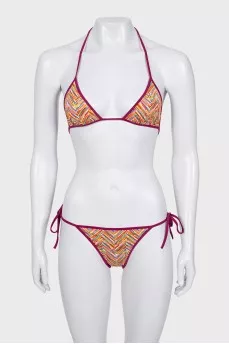 Two-piece swimsuit with ties