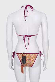 Two-piece swimsuit with ties