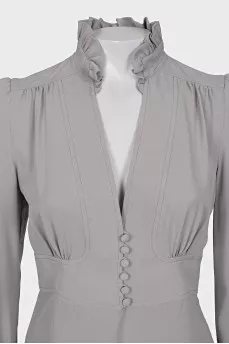 Fitted silk blouse with buttons