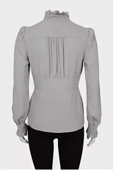Fitted silk blouse with buttons