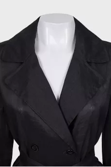 Cardigan with button and belt