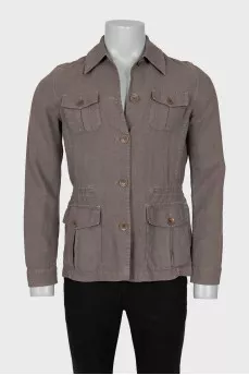 Men's Button Down Jacket with Pockets