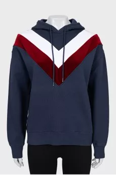 Hoodie with velvet insert