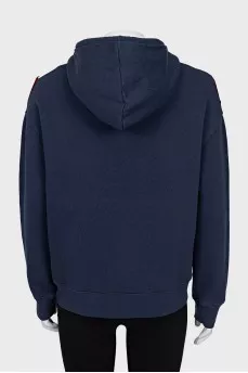 Hoodie with velvet insert