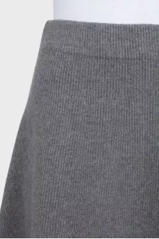 Knitted gray A-line skirt