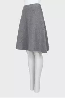 Knitted gray A-line skirt