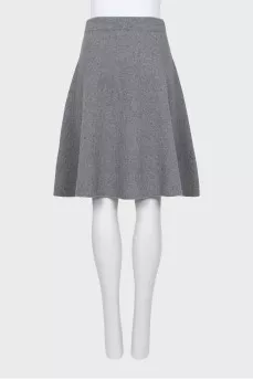 Knitted gray A-line skirt