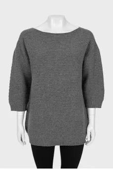 Grey embossed sweater