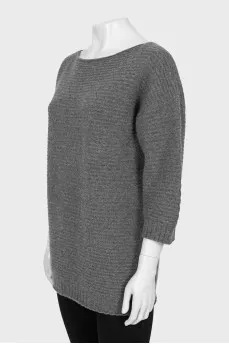 Grey embossed sweater