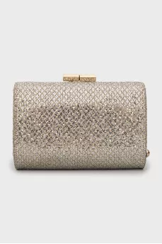 Silver rectangular clutch