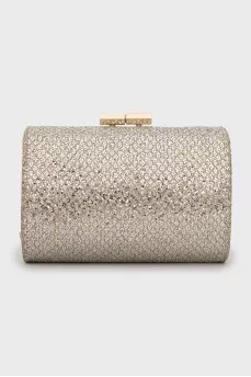 Silver rectangular clutch