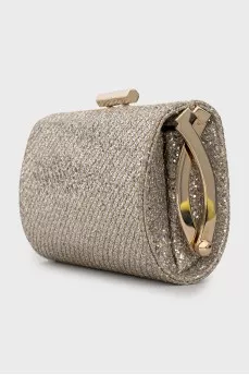 Silver rectangular clutch