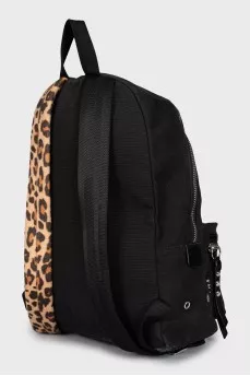 Animal print backpack with straps