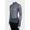 Long sleeve mesh shirt with signature monogram