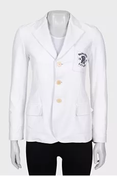 Fitted jacket with embroidered logo