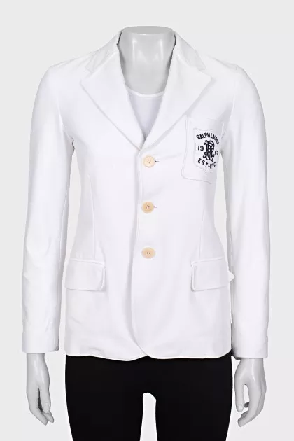 Fitted jacket with embroidered logo