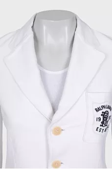 Fitted jacket with embroidered logo