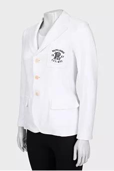 Fitted jacket with embroidered logo