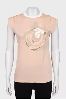 Silk blouse with relief decor