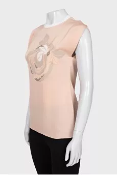 Silk blouse with relief decor
