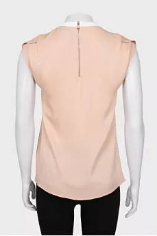 Silk blouse with relief decor