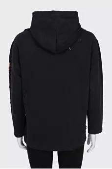 Black oversized hoodie with logo