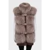 Silver fox fur vest