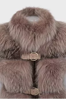 Silver fox fur vest