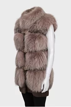 Silver fox fur vest