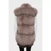 Silver fox fur vest